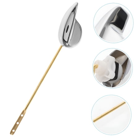 LAMIRO Glacier Bay Toilet Handle Lever Replacement in Silver Color for Bathroom Use Made of Brass 1 Pack