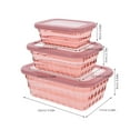 thumbnail image 2 of MEIBUTYUP Pink PP Silicone Food Storage Box for Snacks, Vegetables, Fruits with Sealing Lid 3Pcs, 2 of 8
