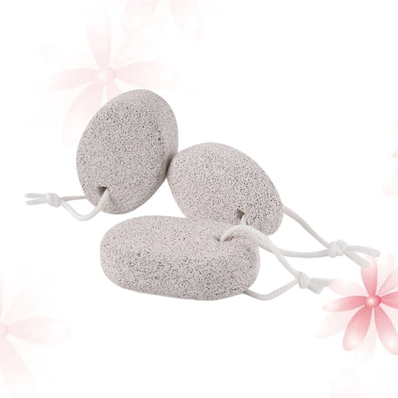 Niceauty 3Pcs Foot Pedicure Tools Light Grey Stone Foot File with Comfortable Grip and Massage Effect