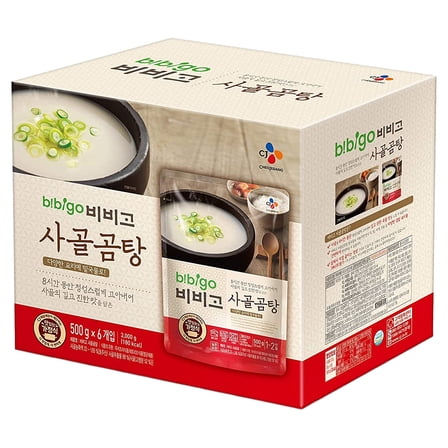 bibigo Korean Beef Bone Broth Soup, Ready-to-Eat, 17.6 Ounce (6-Pack)