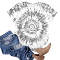 thumbnail image 4 of Mifsaly Tie-Dye Cotton T-Shirt for Women Short Sleeve Crew Neck Casual Summer Tops Colorful Print Lightweight Breathable Casual Blouse S, 4 of 6