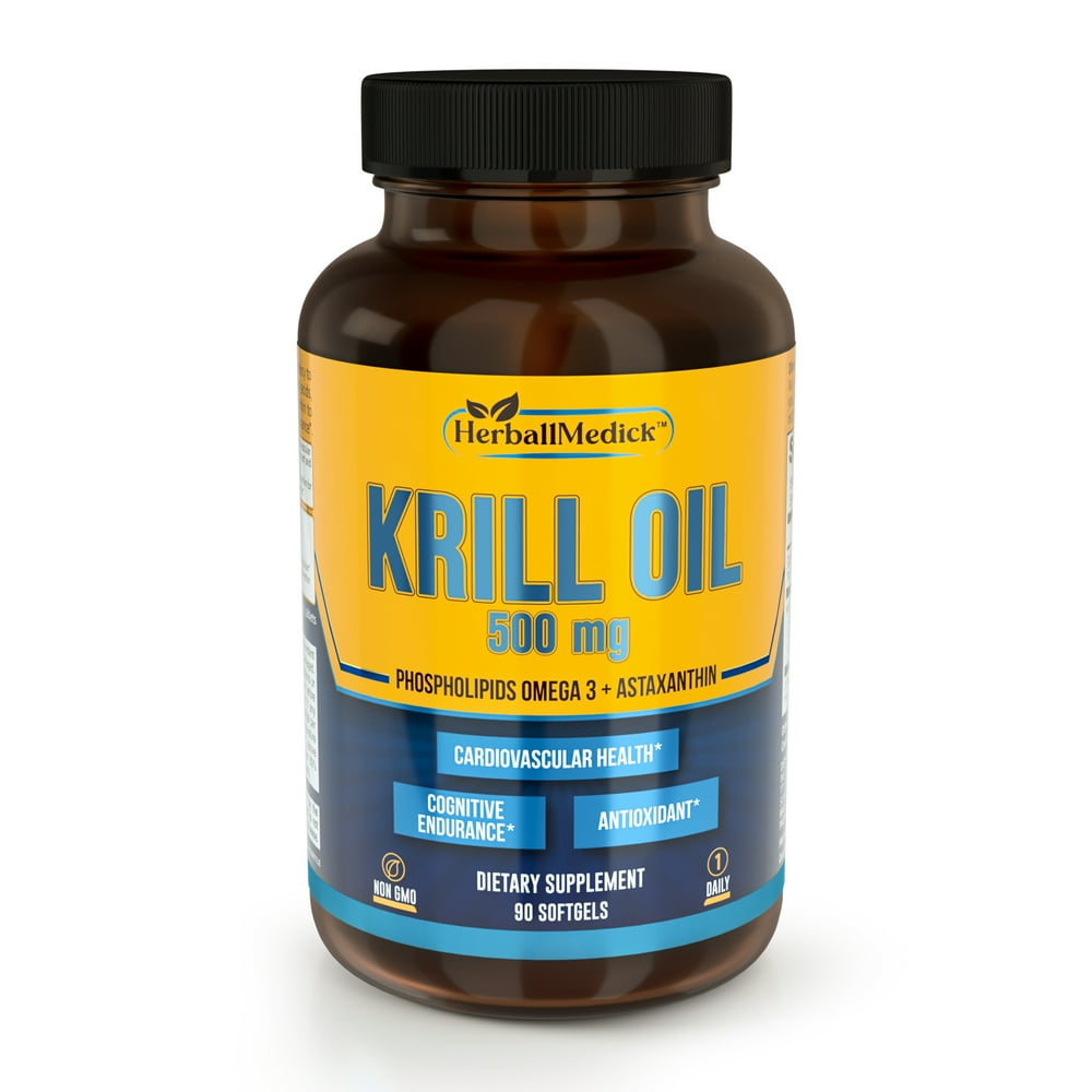 Krill Oil 500 Mg + Omega 3 + Astaxanthin HerballMedick Supports