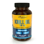 Krill Oil 500 Mg, Omega 3   Astaxanthin HerballMedick - Supports Cardiovascular Health - Cognitive Endurance & Antioxidant* - Pharmaceutical-grade Gelatin 90 softgels – 3 Months’ Dietary Supplement