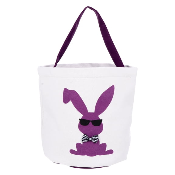 OUNONA 1Pc Rabbit Pattern Candy Bucket Easter Theme Candy Bag Easter Treat Basket
