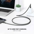 thumbnail image 5 of Esoulk 4ft USB-C to USB-C 30W 3A Fast Charge/Data Sync Nylon Braided Cable for Google Pixel 8a - Black, 5 of 9