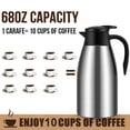 thumbnail image 5 of 68oz Coffee Carafe Airpot Insulated Urn Stainless Steel Vacuum Thermal Pot Flask For  Hot Water Tea Beverage - Keep 12 Hours 24 Cold, 5 of 8