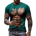 thumbnail image 2 of ALLLIST Mens Tops Clearance Under $10 Green Crew Neck Short Sleeve Muscle Printed T-Shirts Graphic Loose Gift Tshirts Shirts for Men, 2 of 6
