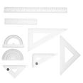 thumbnail image 6 of Masteelf 8pcs Clear Geometry Math Ruler Set Transparent Plastic Ruler For Students And Classrooms Includes Protractor Straight Ruler And Triangle Rulers For Drawing And Measuring, 6 of 8