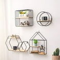 thumbnail image 5 of Estantes flotantes FloreceBien Estantes colgantes montados en la pared para decoración de paredes, almacenamiento | Soporte de metal y estante de pared de madera para sala de estar, dormitorio, baño,, 5 of 5