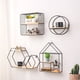thumbnail image 5 of Estante de pared de hierro para dormitorio, decoración para colgar en la pared, estante de almacenamiento de adornos sin perforaciones, 5 of 6