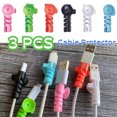 thumbnail image 2 of 3PCS Cable Protector Silicone Winder Organizer Wire Protector for iPhone USB Charger Cord Cable Protective Cable Winder Clip black 3pcs, 2 of 6