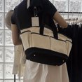 thumbnail image 1 of Bolso de compras para mujer, bolso de mano de lona, ​​bolso informal de almacenamiento multifuncional para mamá, 1 of 4