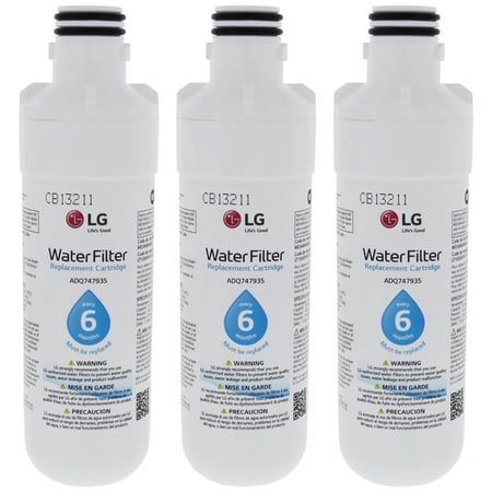 LG LT1000P Refrigerator Water Filter 3-Pack, Filters up to 200 Gallons of Water, Compatible with Select l LG French Door and Side-by-Side Refrigerators with SlimSpace Plus Ice System