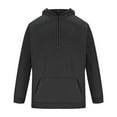 thumbnail image 5 of Xuniizn Mens Black Hoodies Pullover, Oversized Solid Color Drawstring Front Pocket Long Sleeve Windproof Climbing Running Gym Hooded Pullover, Soft Comfortable Warm Casual Streetwear Sweatshirts, 5 of 5
