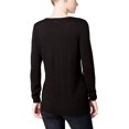 thumbnail image 2 of maison Jules Womens Illusion Knit Sweater, Black, X-Small, 2 of 2