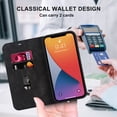 thumbnail image 3 of Decase iPhone 12 Pro Max Wallet Case with RFID Blocking Card Slots Kickstand Magnetic Closure, Protective PU Leather Shockproof Cover Compatible with Magsafe For iPhone 12 Pro Max,Black, 3 of 7