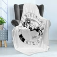 thumbnail image 4 of Zodiac Aries Soft Flannel Fleece Throw Blanket, Zodiac Wheel with 12 Signs and Jumping Animal Esoteric Print, Cozy Plush for Indoor and Outdoor Use, 50" x 70", White and Black, by Ambesonne, 4 of 5