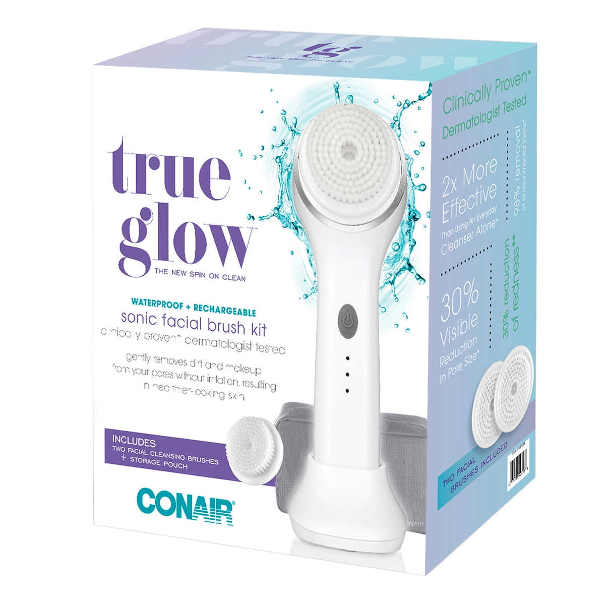 True Glow Sonic Facial Brush With Uv Sterilizer True Glow Sonic Facial Brush Kit By Conair - Walmart.com