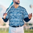 thumbnail image 5 of KLL Shell for Men's Baseball Shirts,Short Sleeve Casual Shirts Button Down Shirt for Men Beach Summer Wedding Shirt-Large, 5 of 7