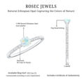 thumbnail image 5 of Rosec Jewels Minimal Ethiopian Opal Solitaire Promise Ring with Diamond for Women - AAA Grade, 10K White Gold, US 12.50, 5 of 7