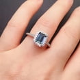 thumbnail image 3 of Emerald Cut Alexandrite Ring 925 Sterling Silver Promise Ring For Her Color Change Gemstone Engagement Ring Christmas Birthday Gift, 3 of 3