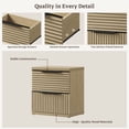 thumbnail image 6 of SICOTAS Farmhouse Fluted 2 Drawer Nightstands for Bedroom Set of 2, Small Wooden Bedside Tables with Drawers & Black Handles, End Table for Living Room in Natural Oak, 6 of 7