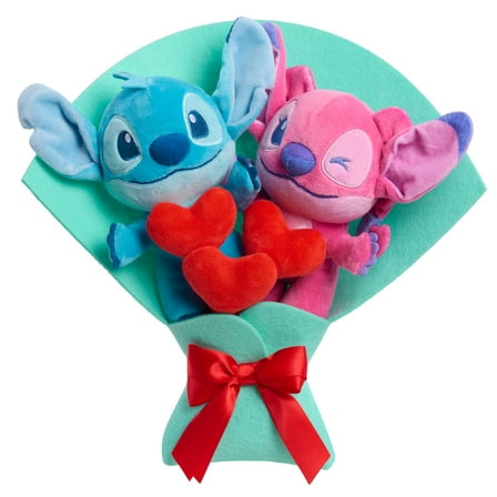 Disney Stitch Valentine 13-inch Medium Plush Bouquet, 2 Stuffed Animals Included, Kids Ages 2 up