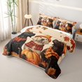 thumbnail image 3 of Homewish Retro Labrador Dog Quilt King,Halloween Pumpkins King Coverlet Set,Beige,Autumn Leaves Decor,3pcs, 3 of 7