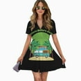 thumbnail image 2 of Funny Camping Women Dress V-Neck Short Sleeve Flowy Swing Party Midi Dress, 2 of 4