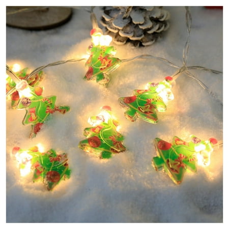 

Christmas Lights Decoration LED Xmas Tree/Snowman/Santa/Clown Shape Pendant Lights Seasonal Décor Ornaments 2 meters 10 LEDs K