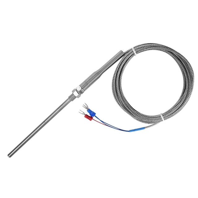 Termopar Termopar Pt100 Sensor De Temperatura Cable De Termopar M8 Rosca PT100 Platino Resistencia Termopar 100mm Sonda Temperatura Sensor Cable 0-400 Grados Celsius 3 M Cergrey Thermocouple Probe