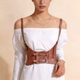 thumbnail image 2 of ManxiVoo Punk Gothic Harness Waist Cincher Belt Wide Adjustable Straps Decorative Corset Style Body Shaper For Plus Size Dress Outfit, 2 of 8