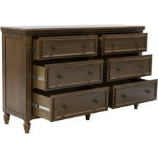 Exeter 7-drawer Dresser with Marble Top Dark Burl - Walmart.com