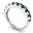thumbnail image 2 of 1 ctw Wedding Band for Women - 18K White Gold Natural London Blue Topaz Stackable Eternity Ring, 2 of 6