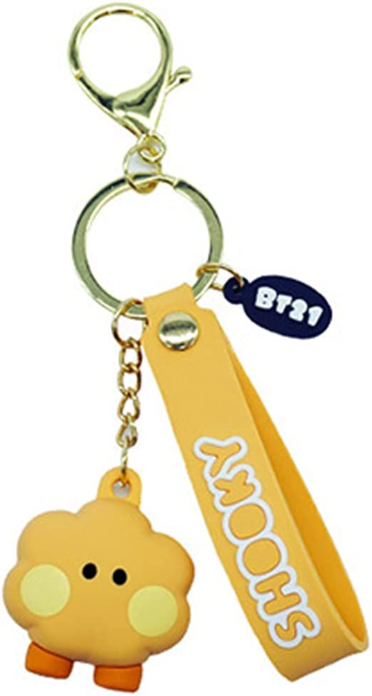 BT21 Minini Figure Keyring Keychain with Name Strap by BTS SHOOKY
