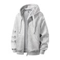 thumbnail image 4 of Hinvhai Men's Zip Up Hoodies Jackets Classic Sweatshirts,Mens Warm Cotton Fleece Long Sleeve Sweater Winter Clothing Gray XL(XL), 4 of 9