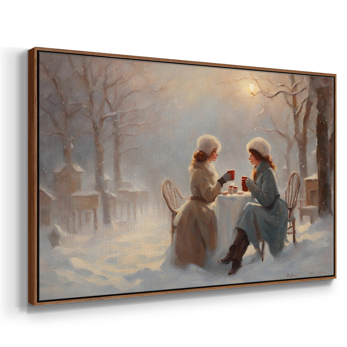 Vintage Landscape-CXC By Wexford Home Framed in Walnut Wood Gallery Wrapped Canvas 17 in. x 25 in.