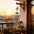thumbnail image 4 of Campana de viento metálica con diseño de libélula y pájaro – Campana colgante para exteriores, ideal para la decoración del hogar, jardín o balcón – Sonidos musicales suaves para un ambiente, 4 of 6