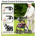thumbnail image 4 of Andadores HOMLAND para personas mayores con asiento, andador plegable con ruedas, marco de aluminio reforzado, ruedas grandes de goma de 20 cm para todo terreno, andador ligero con ruedas y altura aju, 4 of 5