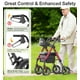 thumbnail image 4 of Andadores HOMLAND para personas mayores con asiento, andador plegable con ruedas, marco de aluminio reforzado, ruedas grandes de goma de 20 cm para todo terreno, andador ligero con ruedas y altura aju, 4 of 5