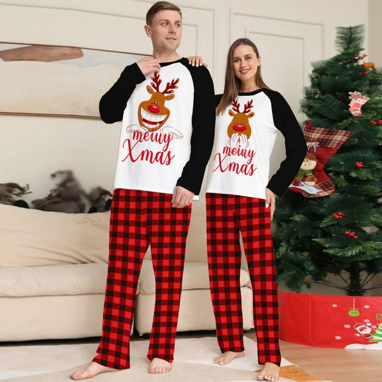 LOV Christmas Family Pajamas Matching Sets Christmas Pjs Matching Sets  for Family and Couples Christmas Sleepwear