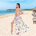 thumbnail image 6 of FORMRS Womens Long Sarong Beach Wrap Semi-Sheer Bikini Skirt Bathing Swimsuit Cover Up, Various Vegetables Pattern, 6 of 7