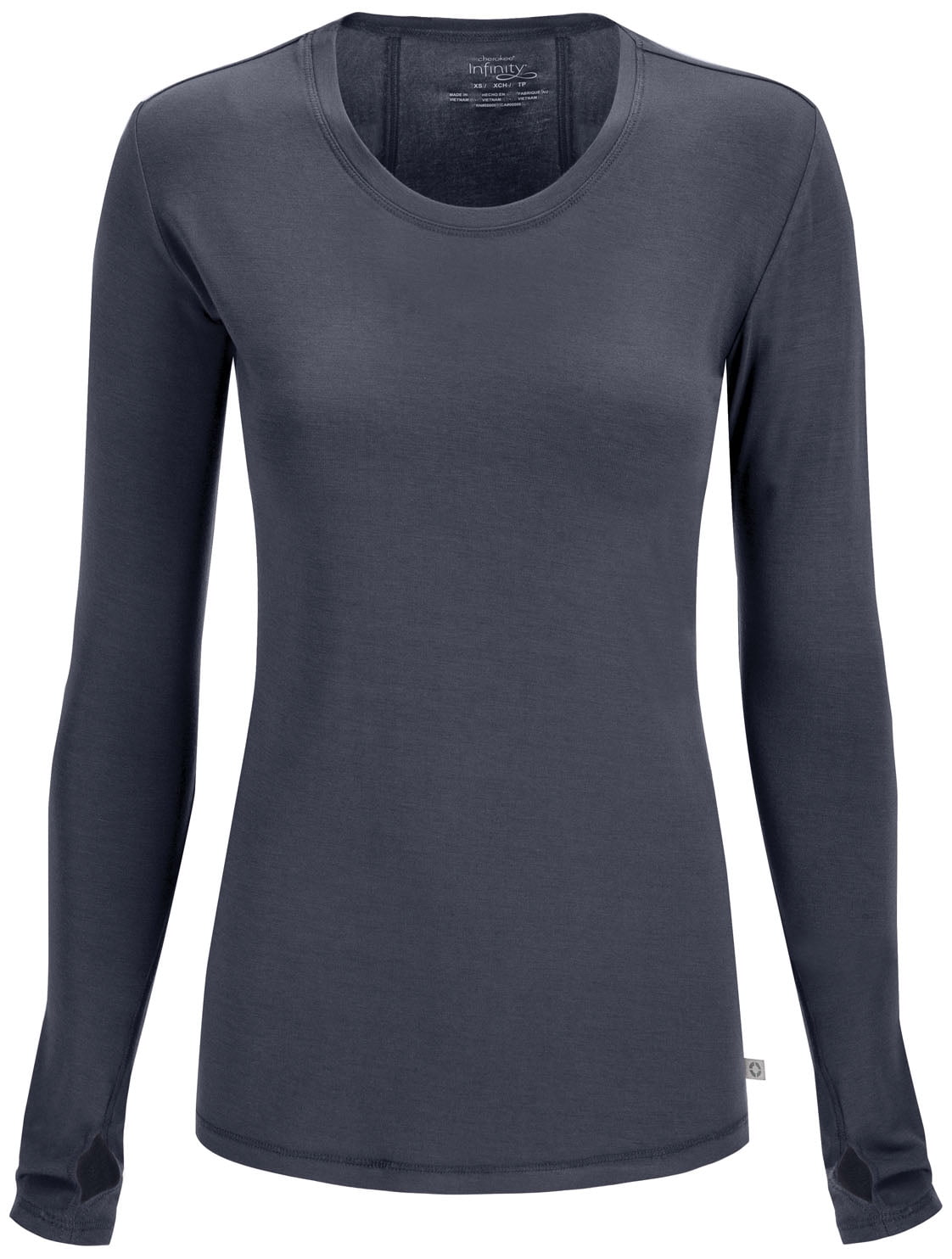 Long Sleeve Knit Tee 2626A, M, Pewter 