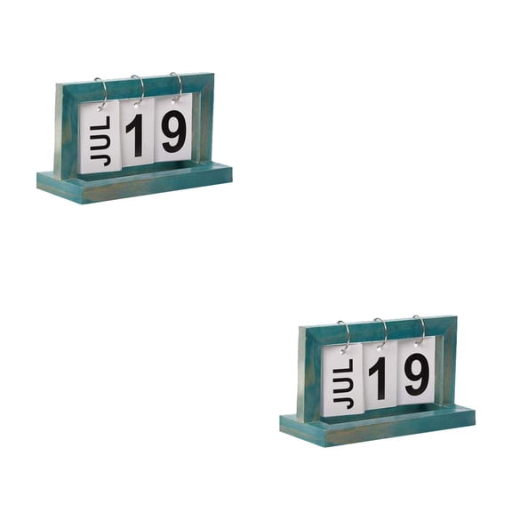 Calendario de giro de página Matsuzay Sala de estar Aula Decoración Estética Madera 20x12x9cm
