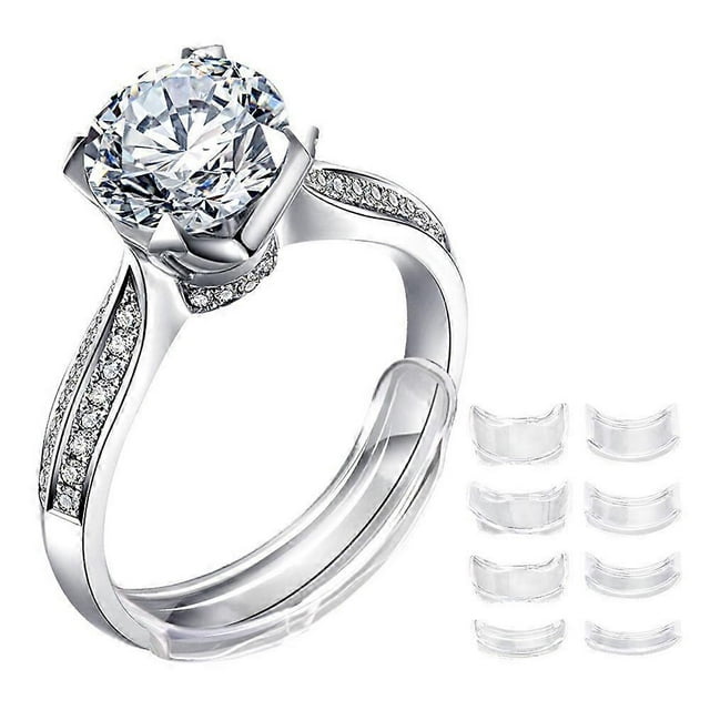 Ajustador de tamaño de anillo invisible para anillos sueltos. Ajustador de anillo que se adapta a cualquier anillo. Varios tamaños de medidor de anillos.