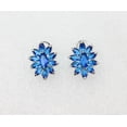 thumbnail image 2 of Faship Gorgeous Blue CZ Crystal Floral Pierced Clip Earrings, 2 of 4
