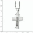 thumbnail image 2 of Finest Gold Stainless Steel Brushed & Polished with Black CZ Cross 24 in. Necklace, 2 of 2