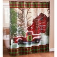 thumbnail image 3 of The Lakeside Collection Vintage Red, Green, White, Multi-color Polyester Shower Curtain, 72" x 70", 3 of 6