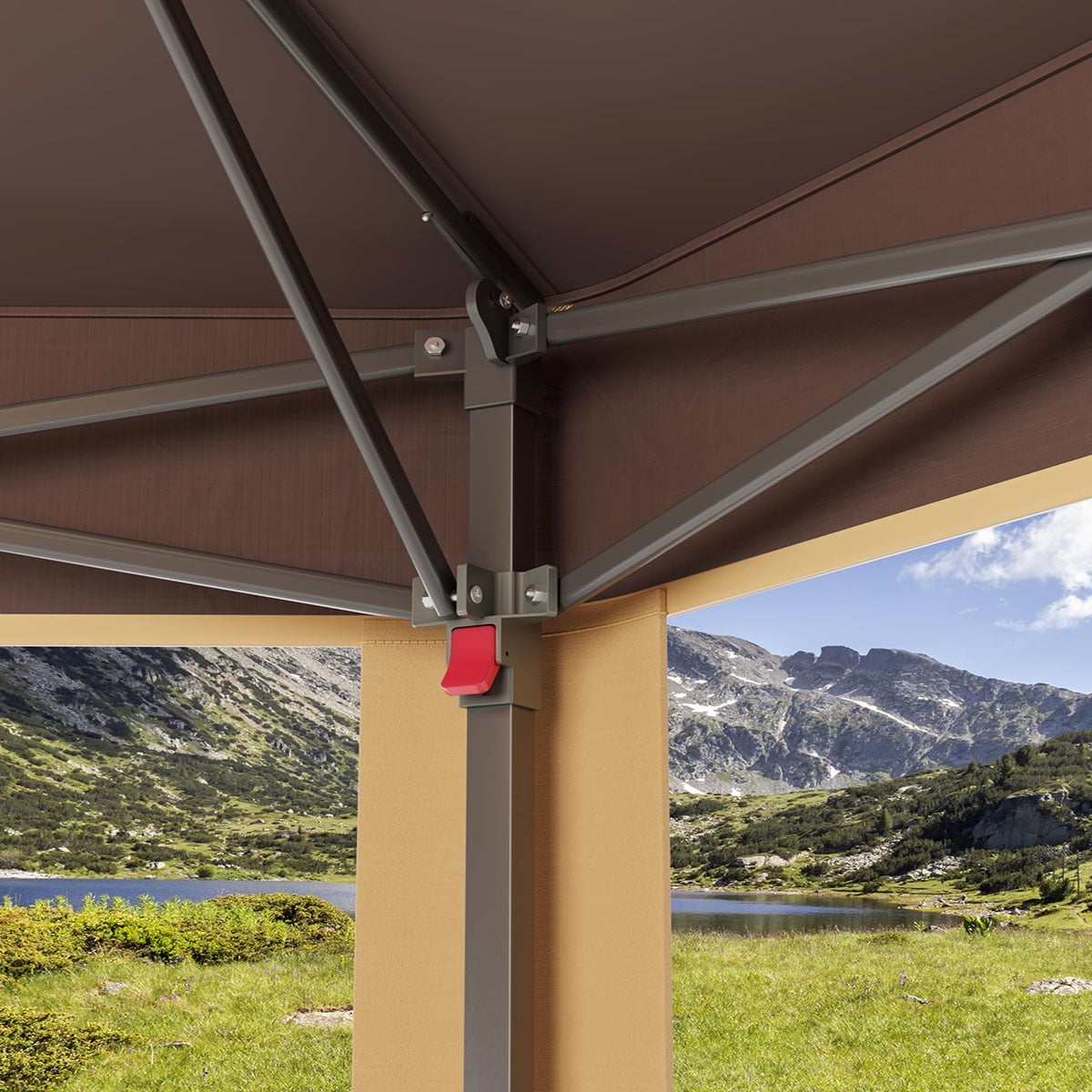 Danolapsi  Gazebo Screen Tent, Hexagonal Instant Gazebo Tent with Mosquito Netting Outdoor Canopy, 6 Sided Sun Shelter 13x13ft with Mesh Netting, Pavilion Tent for Patio