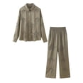 thumbnail image 4 of Ensemble Chemise à Sequins Décontractée pour Femmes Chic Col à Revers Manches Longues Pantalon Taille Élastique Ensemble de Printemps, 4 of 13